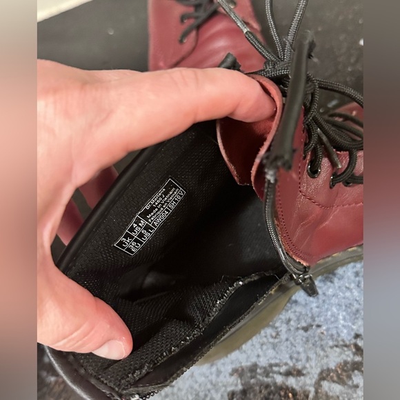 Dr Martens Youth ankle boots Burgundy Sz 4 - Picture 6 of 7